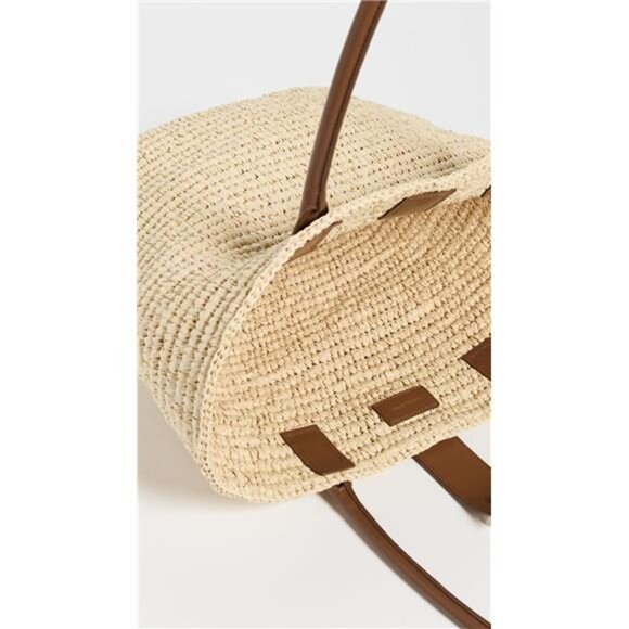 ANINE BING Lou Tote Monogram Natural With Cognac New NWT Quiet Luxury Off Duty - Picture 5 of 6